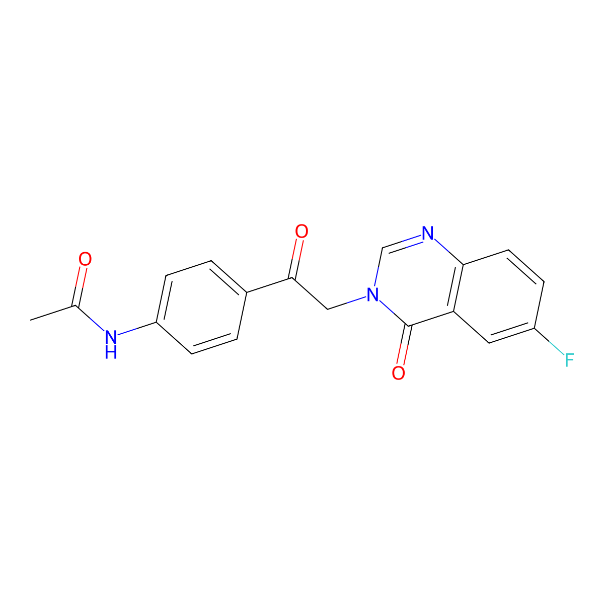 N-{4-[(6-fluoro-4-oxoquinazolin-3(4H)-yl)acetyl]phenyl}acetamide molecular structure, CAS 1190297-50-7