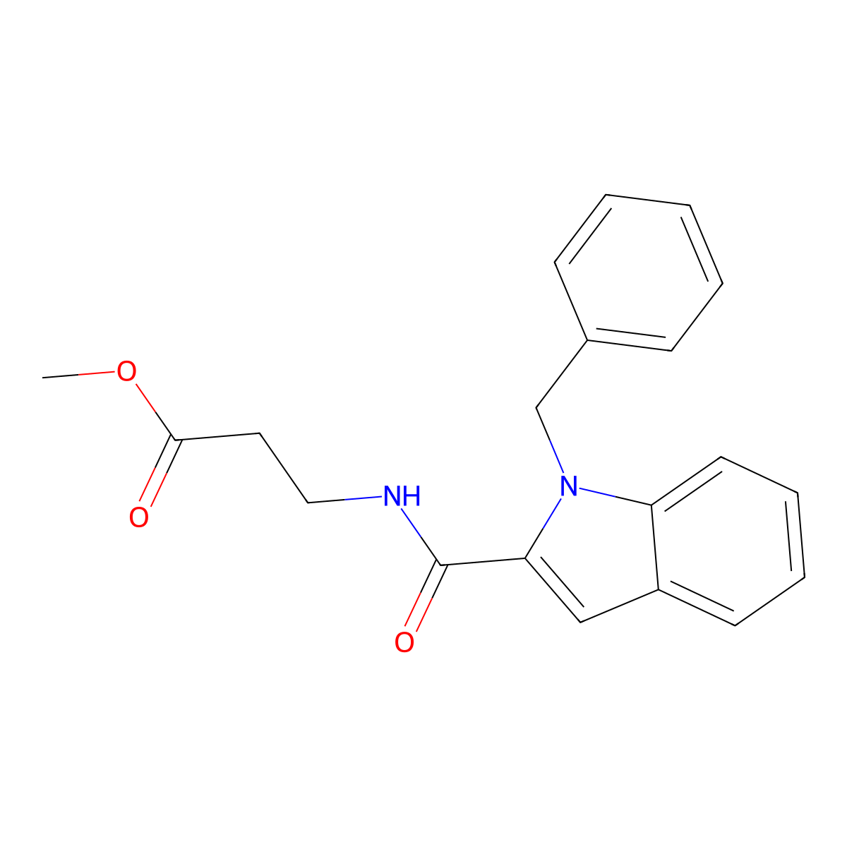 methyl N-[(1-benzyl-1H-indol-2-yl)carbonyl]-beta-alaninate molecular structure, CAS 1190297-77-8