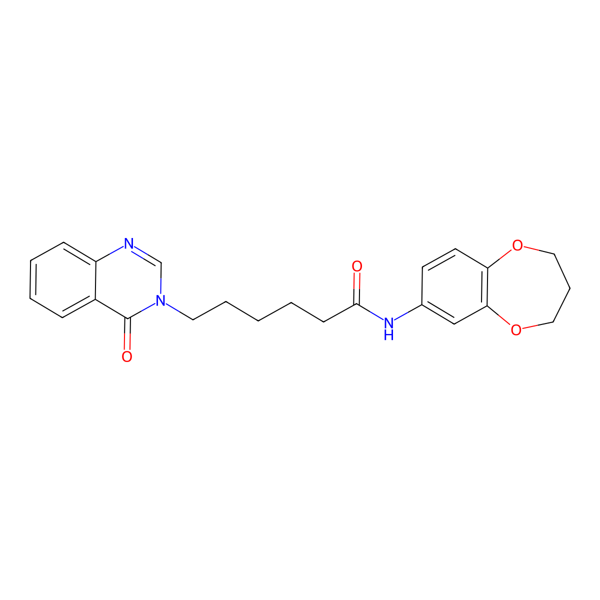 N-(3,4-dihydro-2H-1,5-benzodioxepin-7-yl)-6-(4-oxoquinazolin-3(4H)-yl)hexanamide molecular structure, CAS 1190297-79-0
