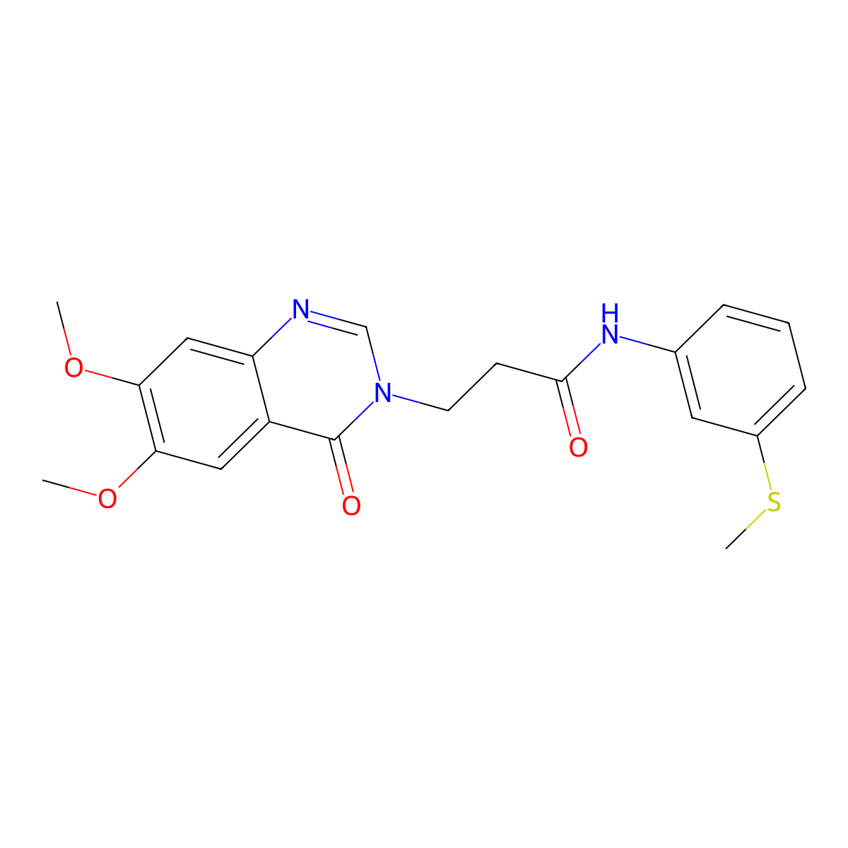 3-(6,7-dimethoxy-4-oxoquinazolin-3(4H)-yl)-N-[3-(methylsulfanyl)phenyl]propanamide molecular structure, CAS 1190297-98-3