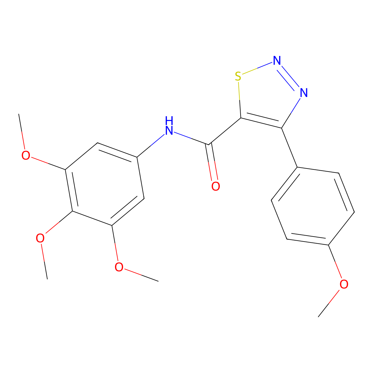 4-(4-methoxyphenyl)-N-(3,4,5-trimethoxyphenyl)-1,2,3-thiadiazole-5-carboxamide molecular structure, CAS 1190298-08-8