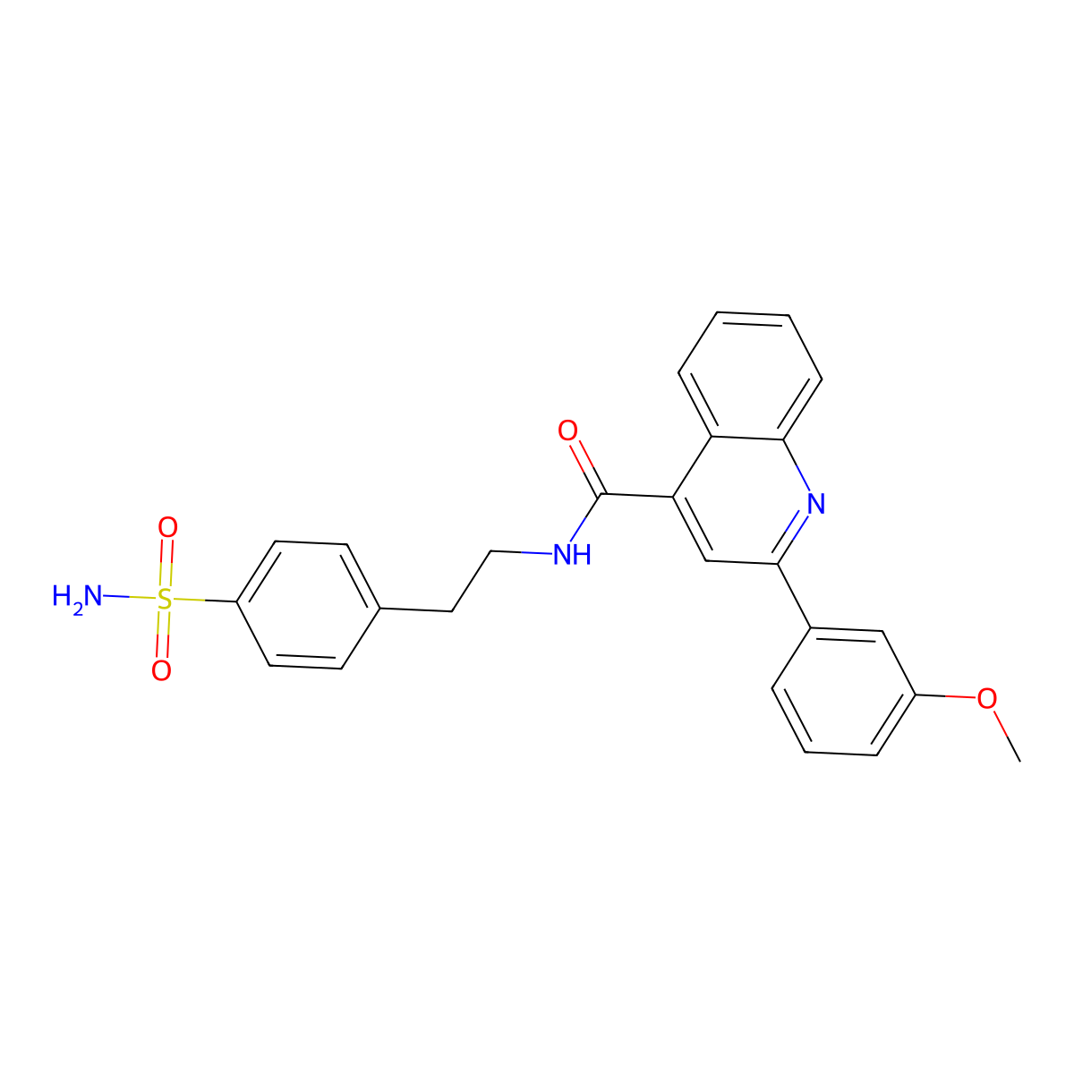 2-(3-methoxyphenyl)-N-[2-(4-sulfamoylphenyl)ethyl]quinoline-4-carboxamide molecular structure, CAS 1190298-11-3