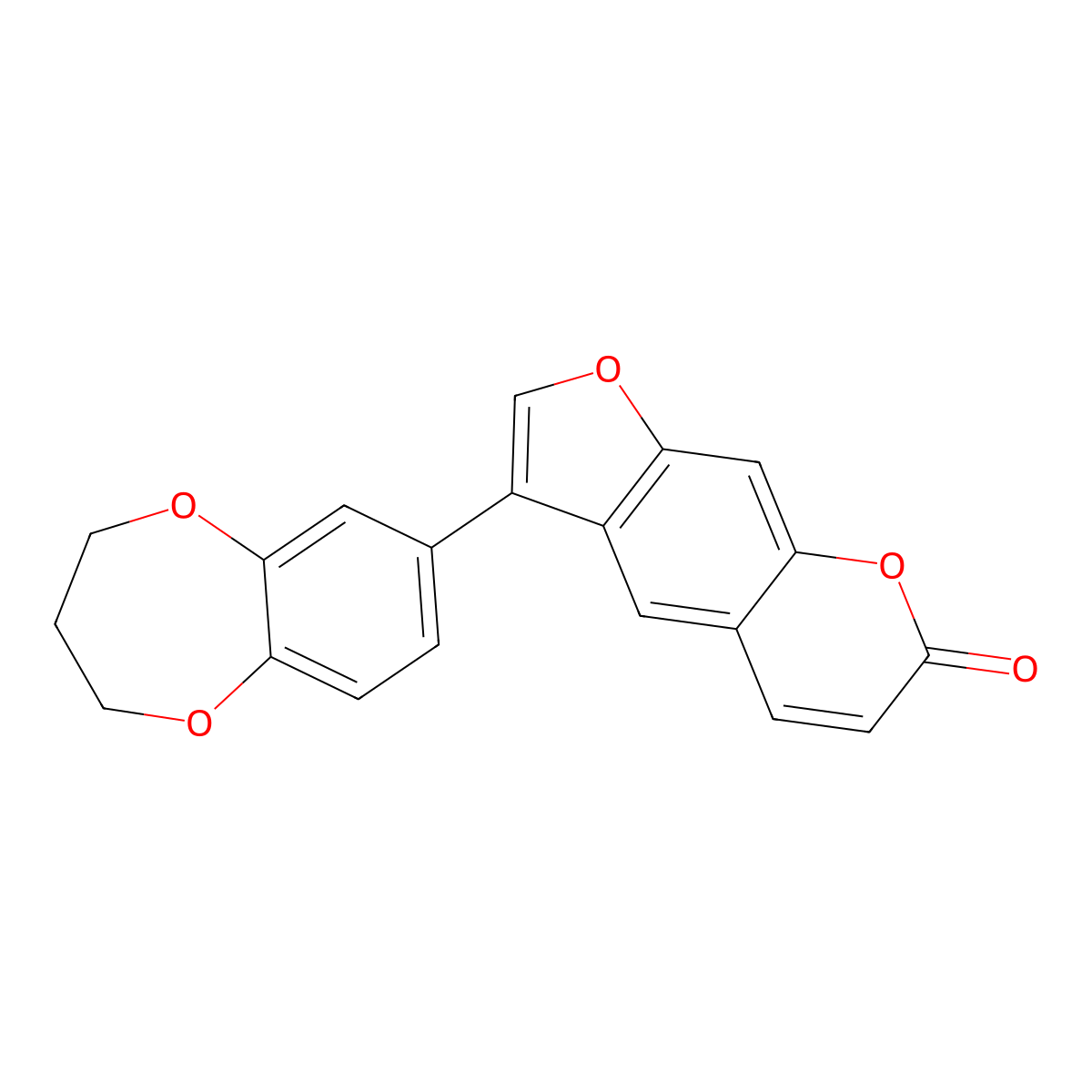 3-(3,4-dihydro-2H-1,5-benzodioxepin-7-yl)-7H-furo[3,2-g]chromen-7-one molecular structure, CAS 1190298-27-1