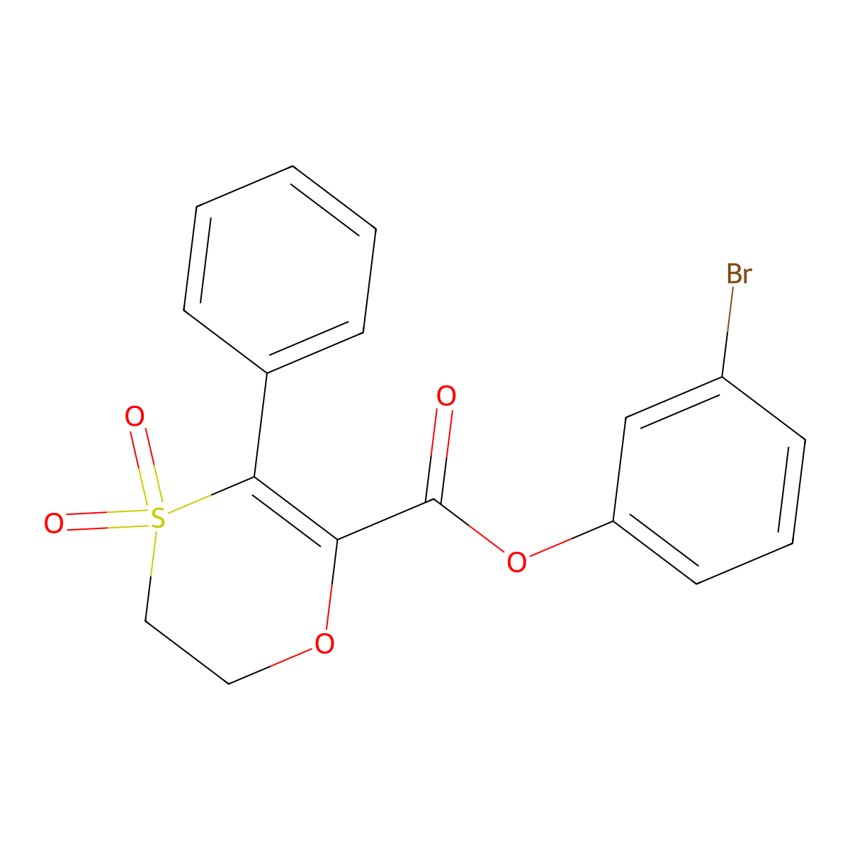 3-Bromophenyl 3-phenyl-5,6-dihydro-1,4-oxathiine-2-carboxylate 4,4-dioxide molecular structure, CAS 1190298-37-3