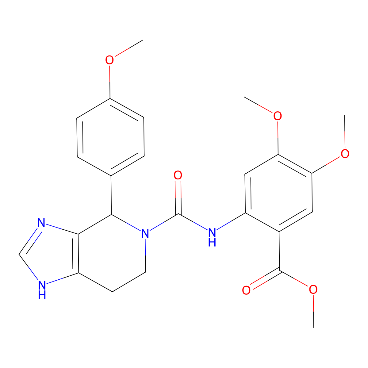 methyl 4,5-dimethoxy-2-({[4-(4-methoxyphenyl)-3,4,6,7-tetrahydro-5H-imidazo[4,5-c]pyridin-5-yl]carbonyl}amino)benzoate molecular structure, CAS 1190298-44-2