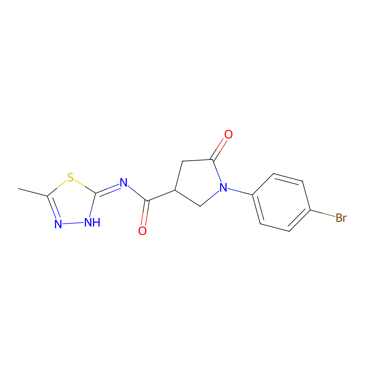 1-(4-bromophenyl)-N-(5-methyl-1,3,4-thiadiazol-2-yl)-5-oxopyrrolidine-3-carboxamide molecular structure, CAS 1190298-53-3