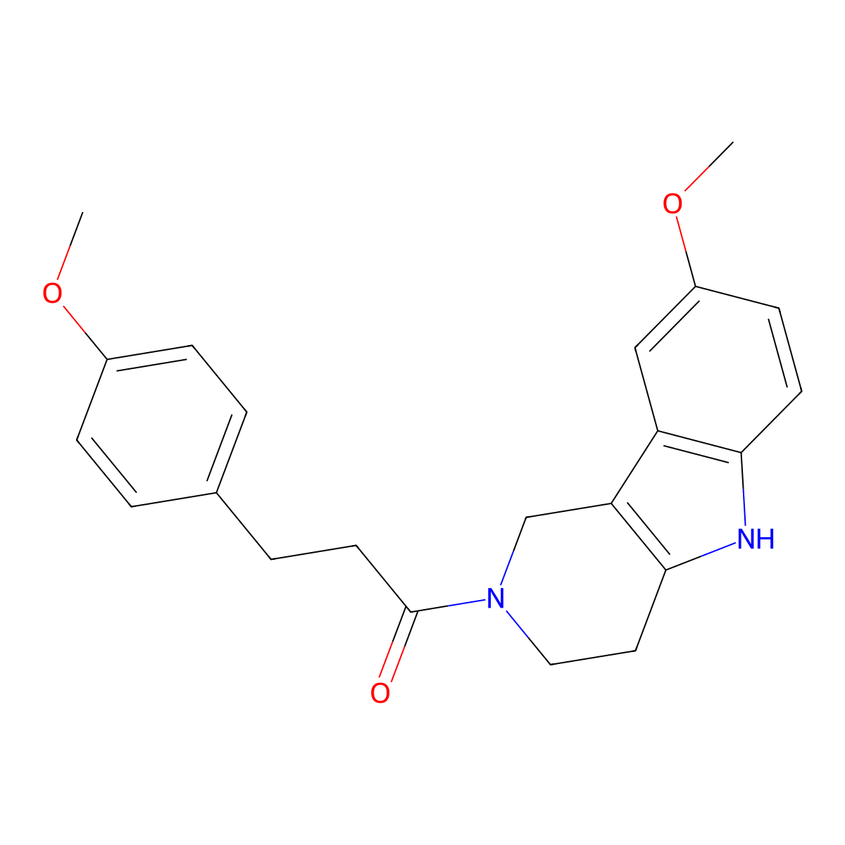 3-(4-methoxyphenyl)-1-(8-methoxy-1,3,4,5-tetrahydro-2H-pyrido[4,3-b]indol-2-yl)propan-1-one molecular structure, CAS 1190298-55-5
