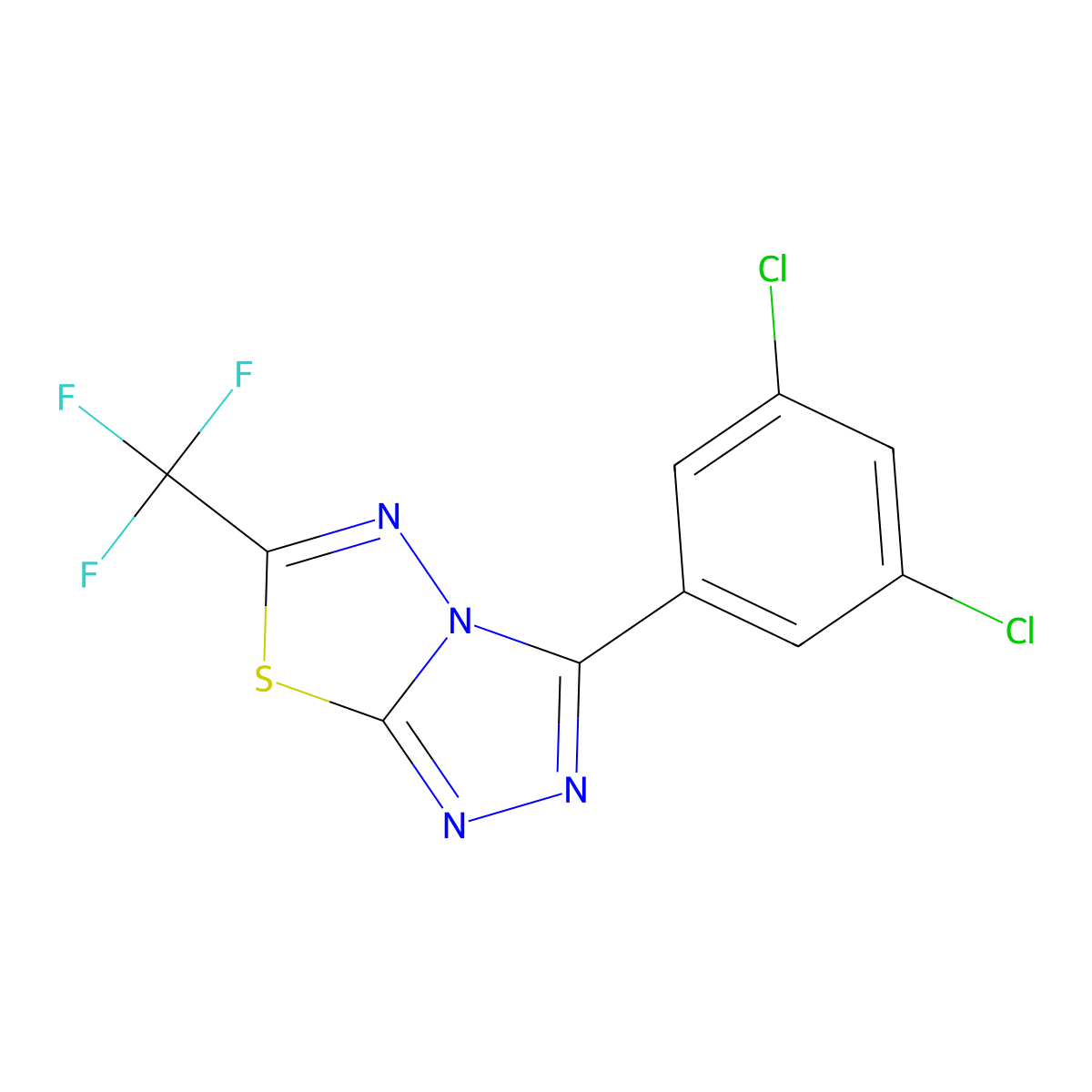 3-(3,5-Dichlorophenyl)-6-(trifluoromethyl)-[1,2,4]triazolo[3,4-b][1,3,4]thiadiazole molecular structure, CAS 1190298-59-9