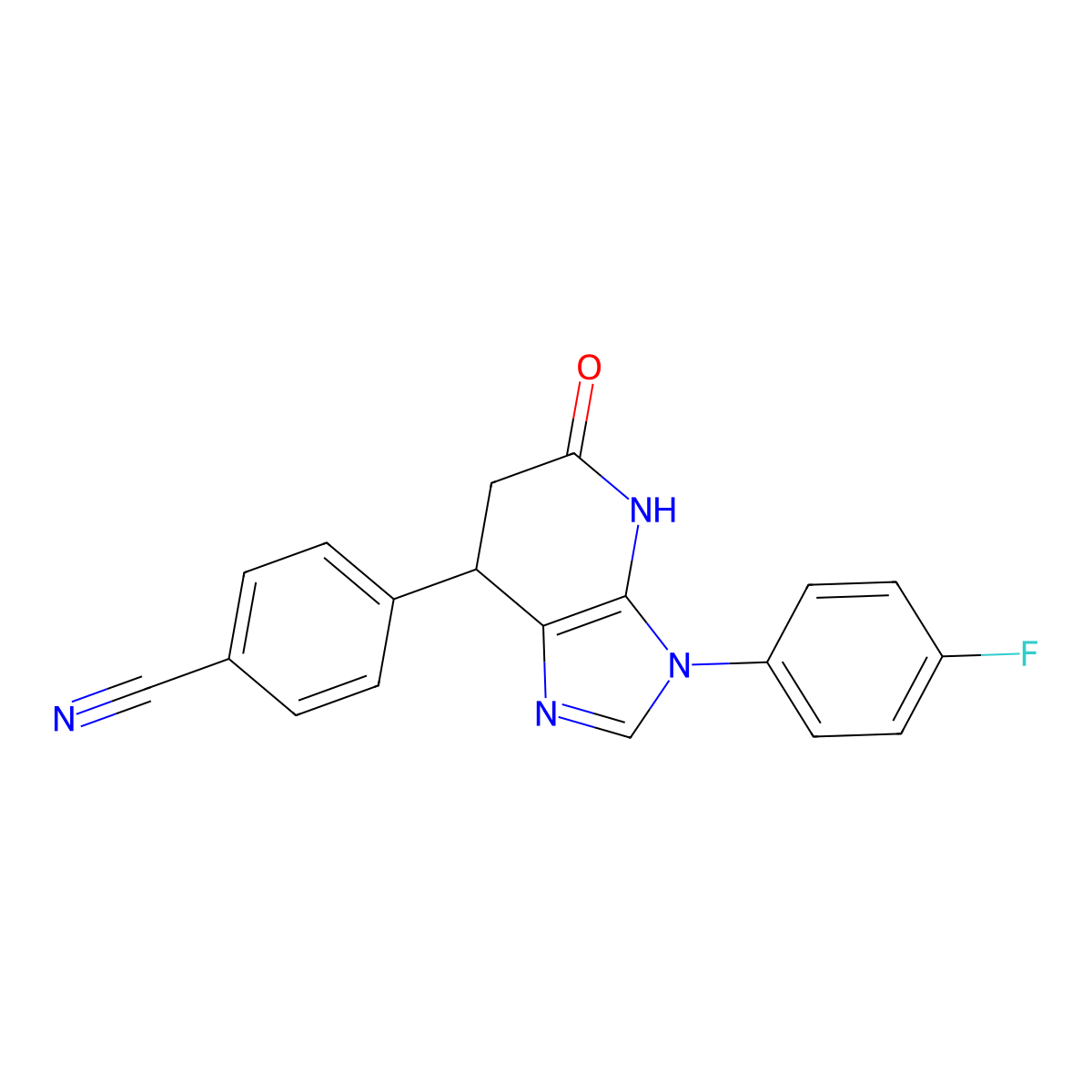 4-[3-(4-fluorophenyl)-5-hydroxy-6,7-dihydro-3H-imidazo[4,5-b]pyridin-7-yl]benzonitrile molecular structure, CAS 1190298-76-0