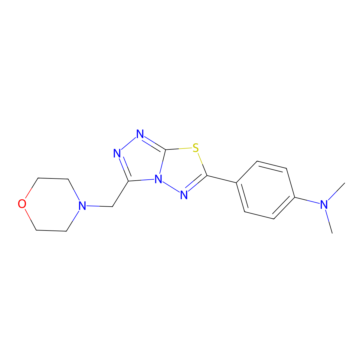 N,N-dimethyl-4-[3-(morpholin-4-ylmethyl)[1,2,4]triazolo[3,4-b][1,3,4]thiadiazol-6-yl]aniline molecular structure, CAS 1190298-86-2