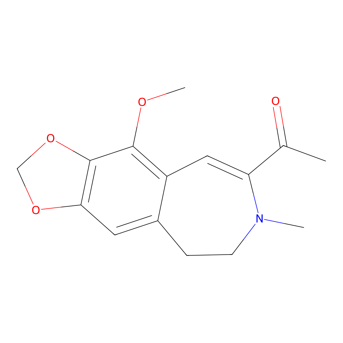 1-(10-methoxy-7-methyl-6,7-dihydro-5H-[1,3]dioxolo[4,5-h][3]benzazepin-8-yl)ethanone molecular structure, CAS 1190298-90-8