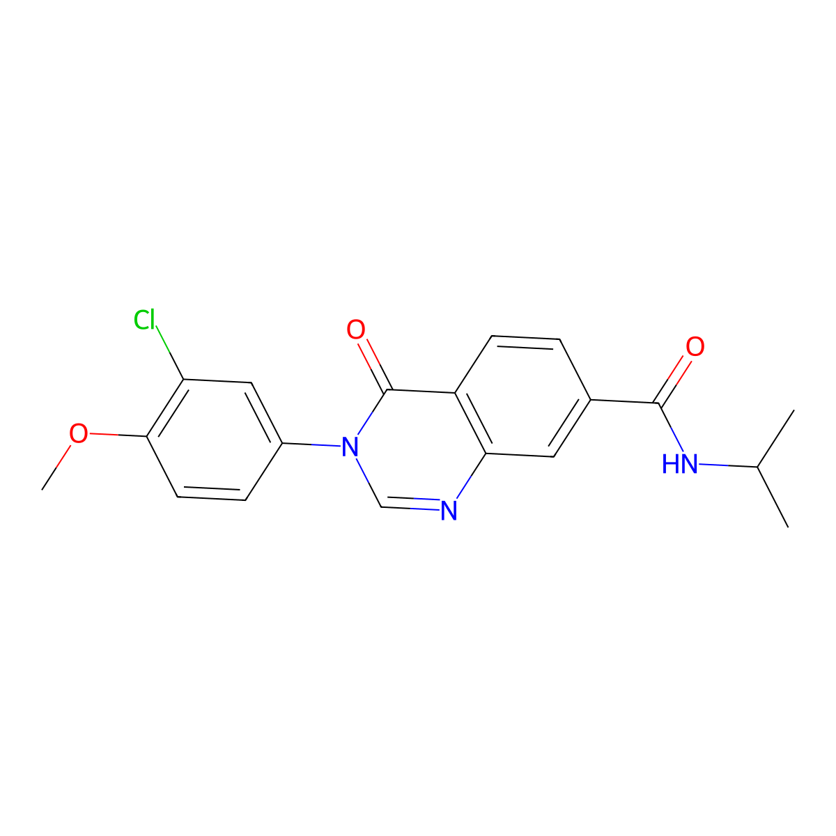 3-(3-chloro-4-methoxyphenyl)-4-oxo-N-(propan-2-yl)-3,4-dihydroquinazoline-7-carboxamide molecular structure, CAS 1190298-91-9