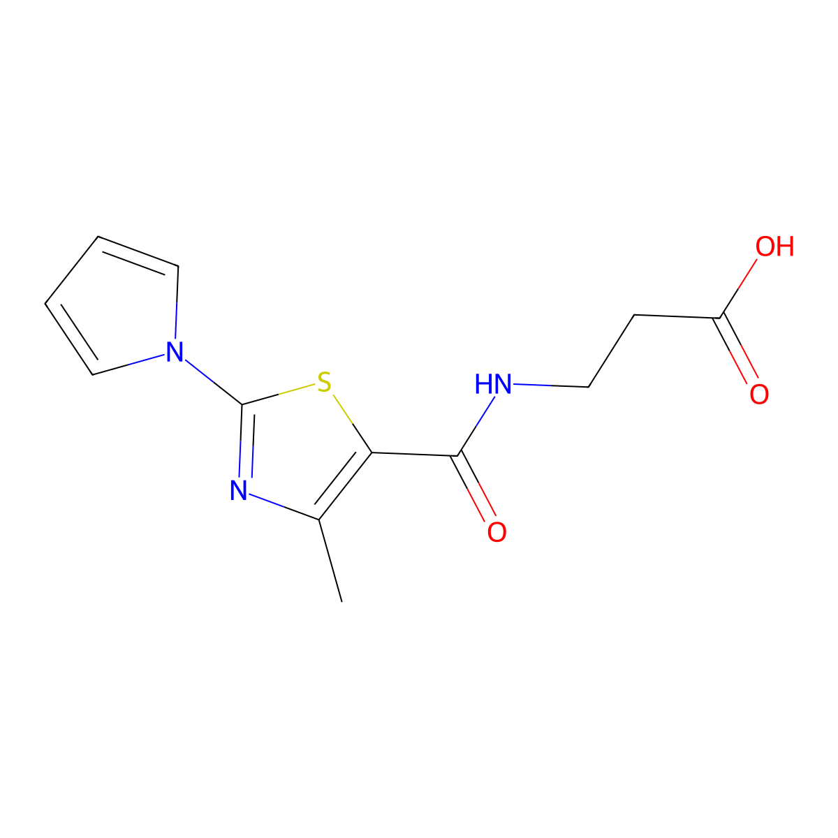 N-{[4-methyl-2-(1H-pyrrol-1-yl)-1,3-thiazol-5-yl]carbonyl}-beta-alanine molecular structure, CAS 1190299-13-8