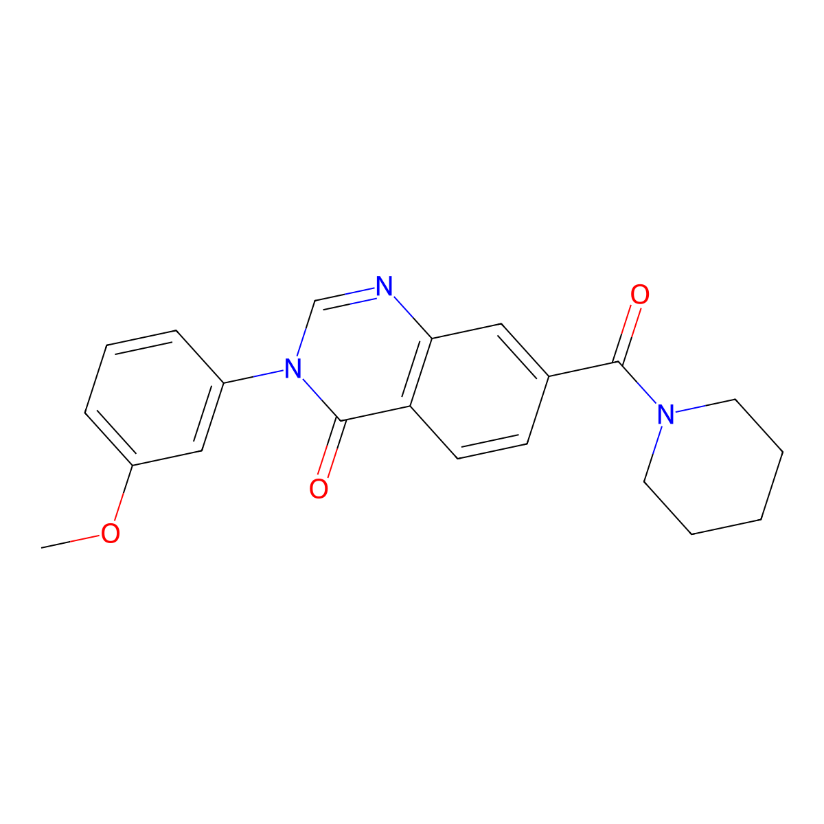 3-(3-methoxyphenyl)-7-(piperidin-1-ylcarbonyl)quinazolin-4(3H)-one molecular structure, CAS 1190299-15-0