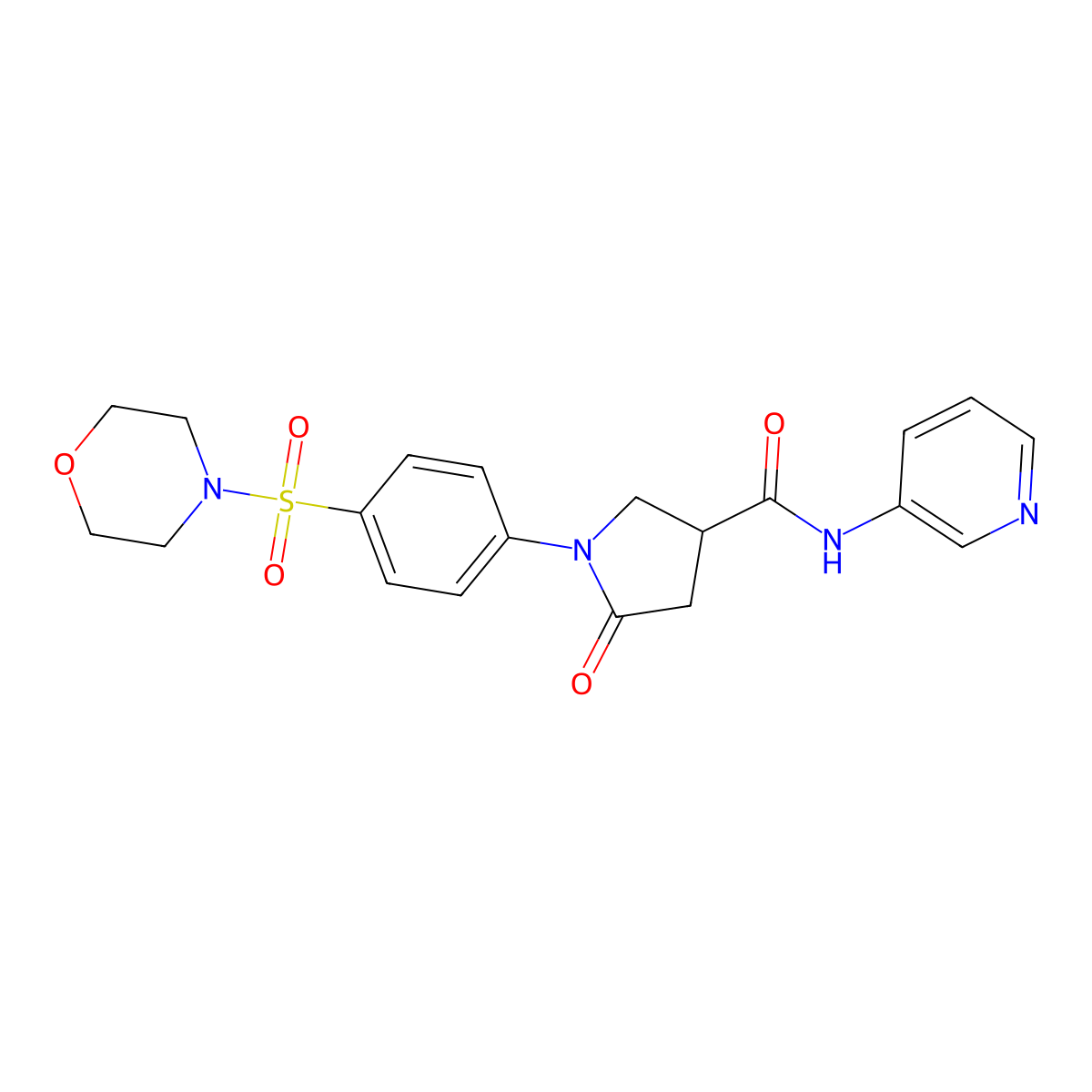 1-[4-(morpholin-4-ylsulfonyl)phenyl]-5-oxo-N-(pyridin-3-yl)pyrrolidine-3-carboxamide molecular structure, CAS 1190299-22-9