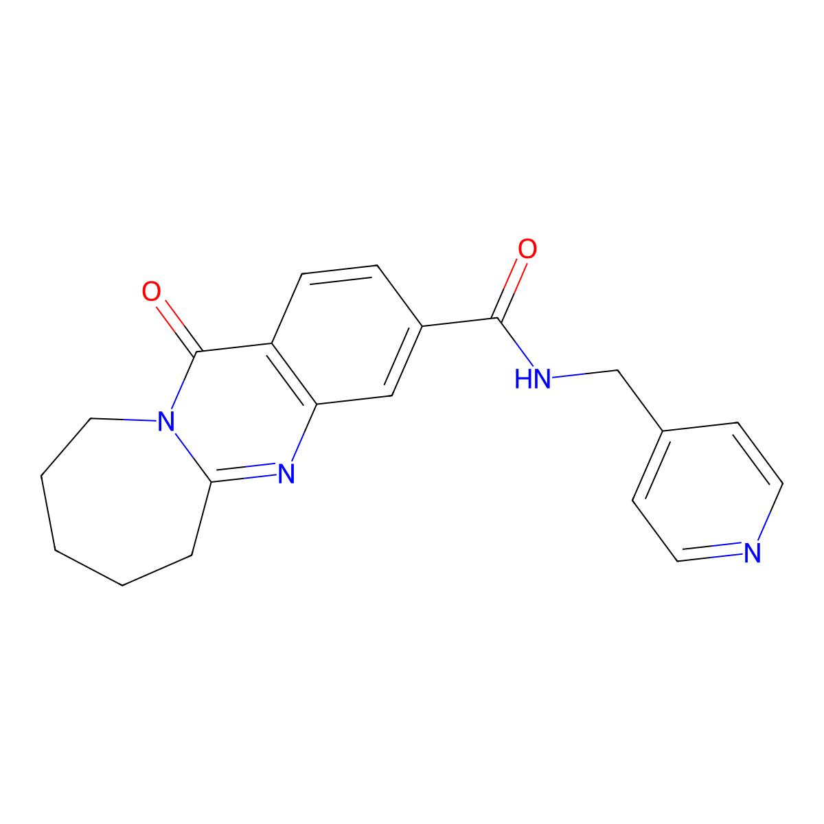 12-oxo-N-(pyridin-4-ylmethyl)-6,7,8,9,10,12-hexahydroazepino[2,1-b]quinazoline-3-carboxamide molecular structure, CAS 1190299-23-0