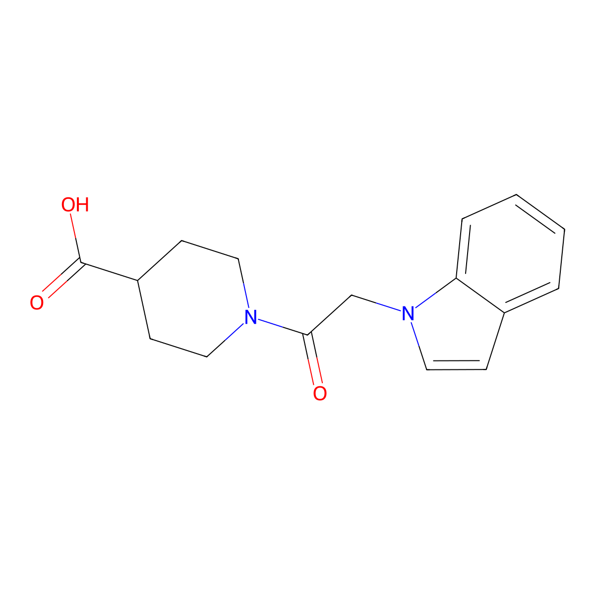1-(1H-indol-1-ylacetyl)piperidine-4-carboxylic acid molecular structure, CAS 1190299-27-4