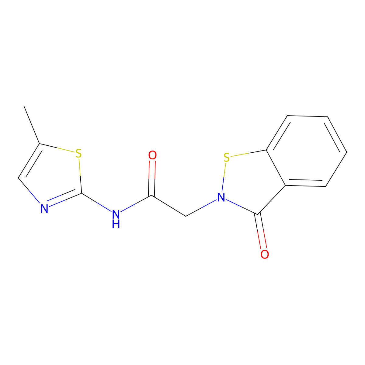 N-(5-methyl-1,3-thiazol-2-yl)-2-(3-oxo-1,2-benzothiazol-2(3H)-yl)acetamide molecular structure, CAS 1190299-42-3