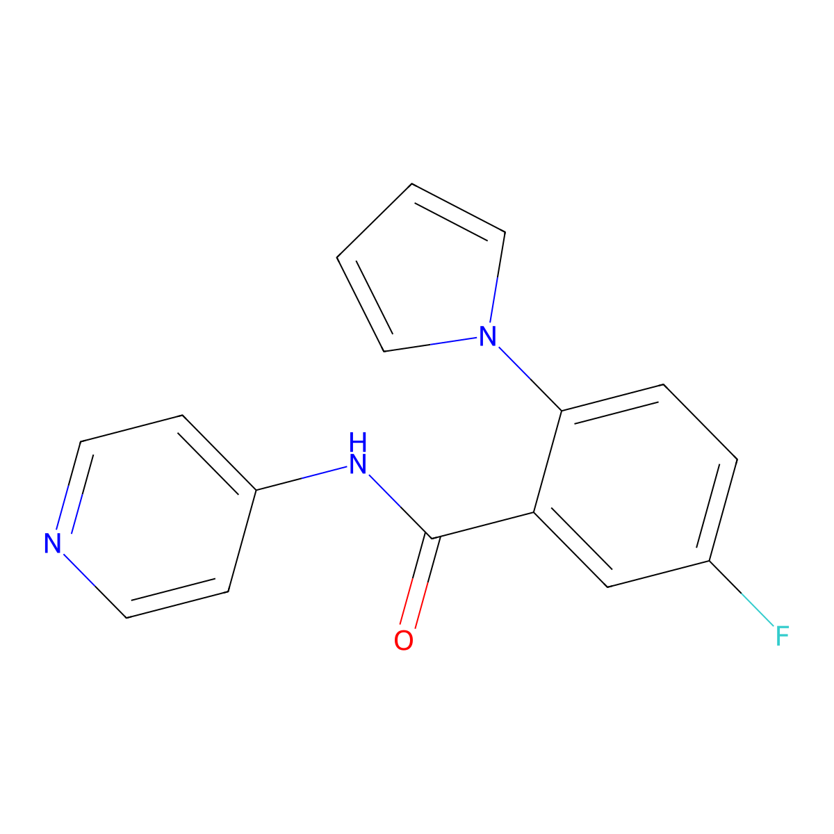 5-fluoro-N-(pyridin-4-yl)-2-(1H-pyrrol-1-yl)benzamide molecular structure, CAS 1190299-88-7