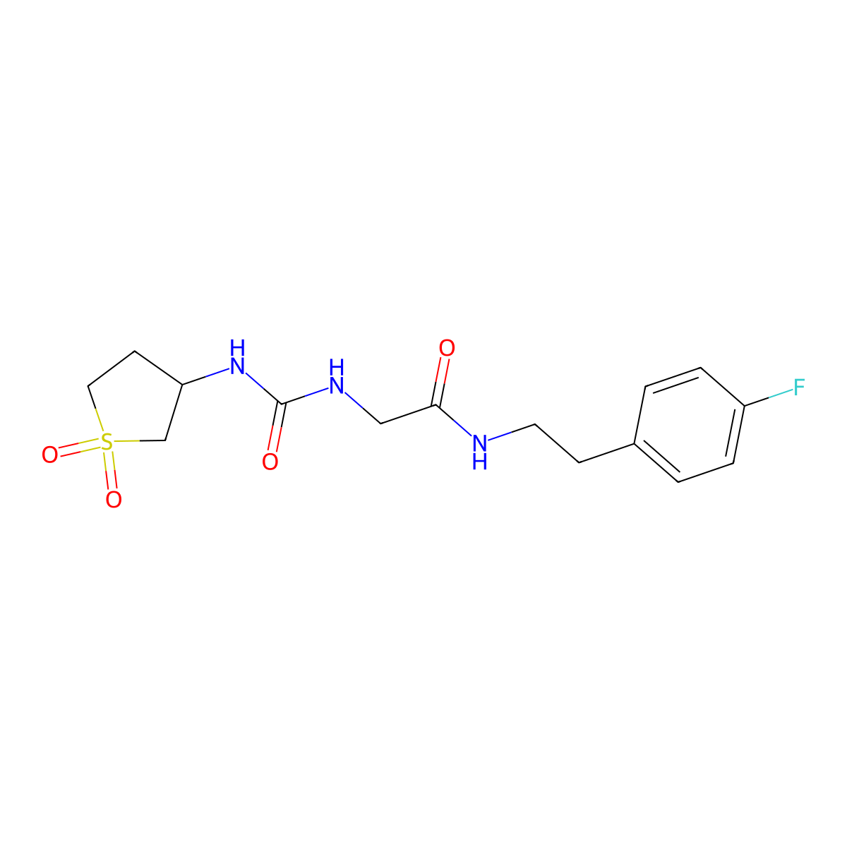 N~2~-[(1,1-dioxidotetrahydrothiophen-3-yl)carbamoyl]-N-[2-(4-fluorophenyl)ethyl]glycinamide molecular structure, CAS 1190299-91-2