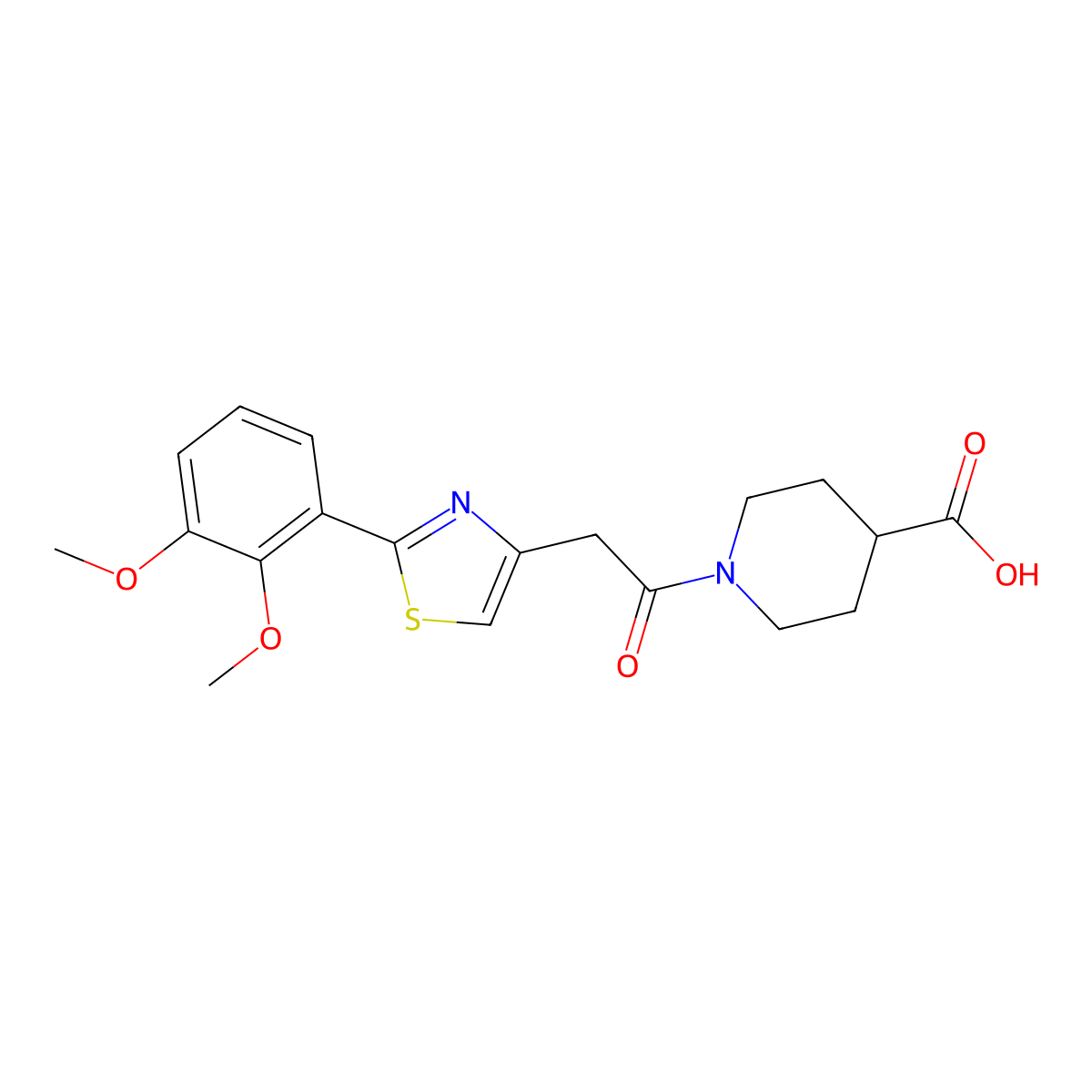 1-{[2-(2,3-Dimethoxyphenyl)-1,3-thiazol-4-yl]acetyl}piperidine-4-carboxylic acid molecular structure, CAS 1190300-03-8