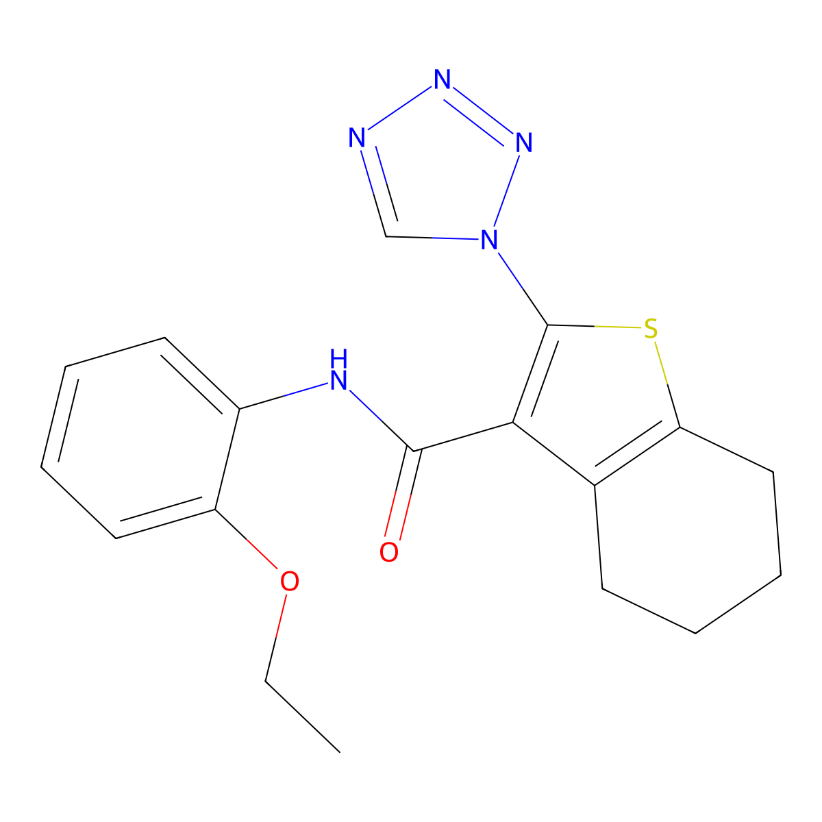 N-(2-ethoxyphenyl)-2-(1H-tetrazol-1-yl)-4,5,6,7-tetrahydro-1-benzothiophene-3-carboxamide molecular structure, CAS 1190300-58-3