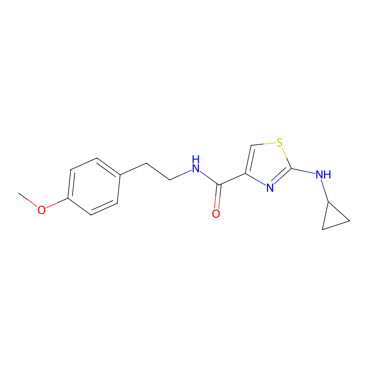 2-(cyclopropylamino)-N-[2-(4-methoxyphenyl)ethyl]-1,3-thiazole-4-carboxamide molecular structure, CAS 1190300-68-5