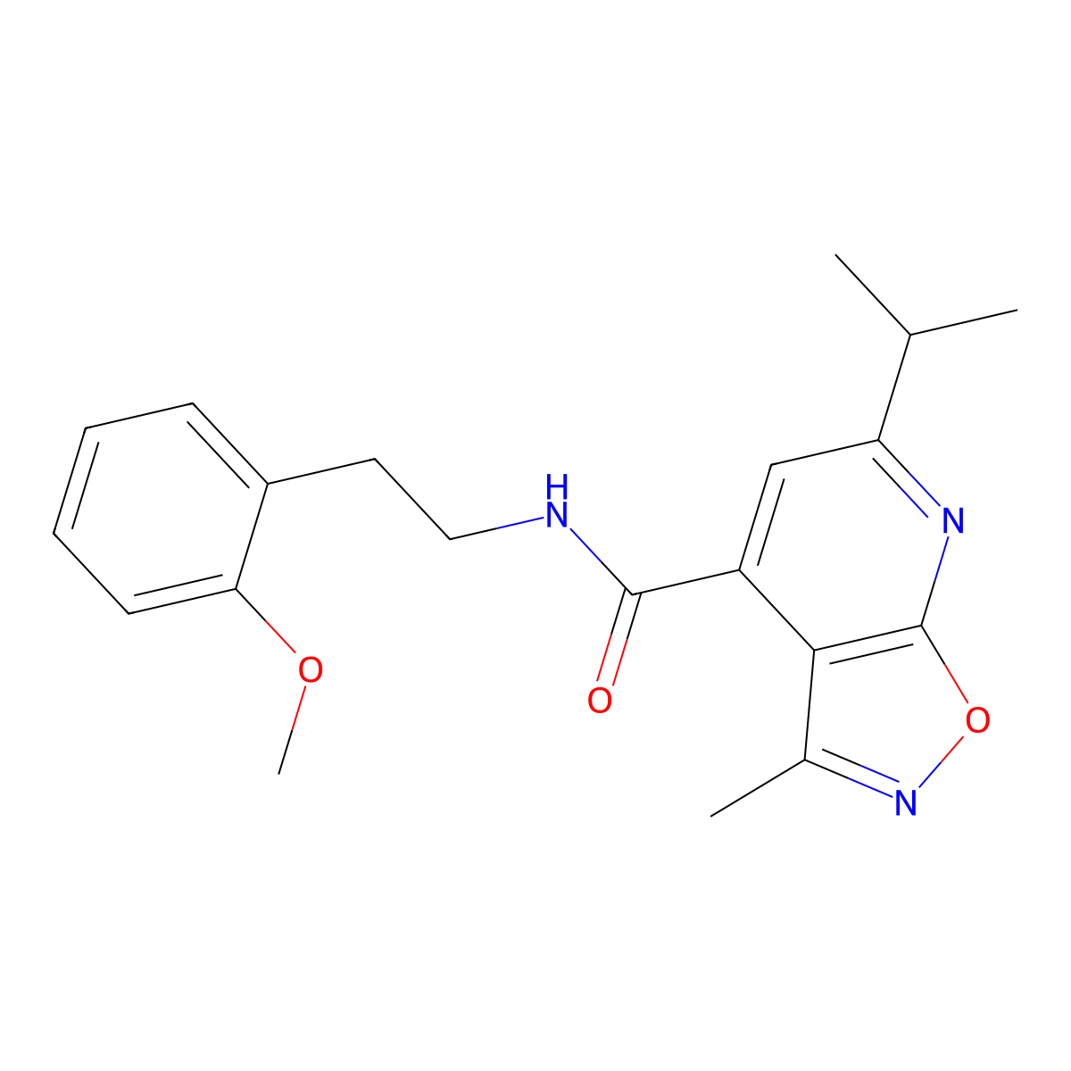 6-isopropyl-N-[2-(2-methoxyphenyl)ethyl]-3-methylisoxazolo[5,4-b]pyridine-4-carboxamide molecular structure, CAS 1190301-83-7