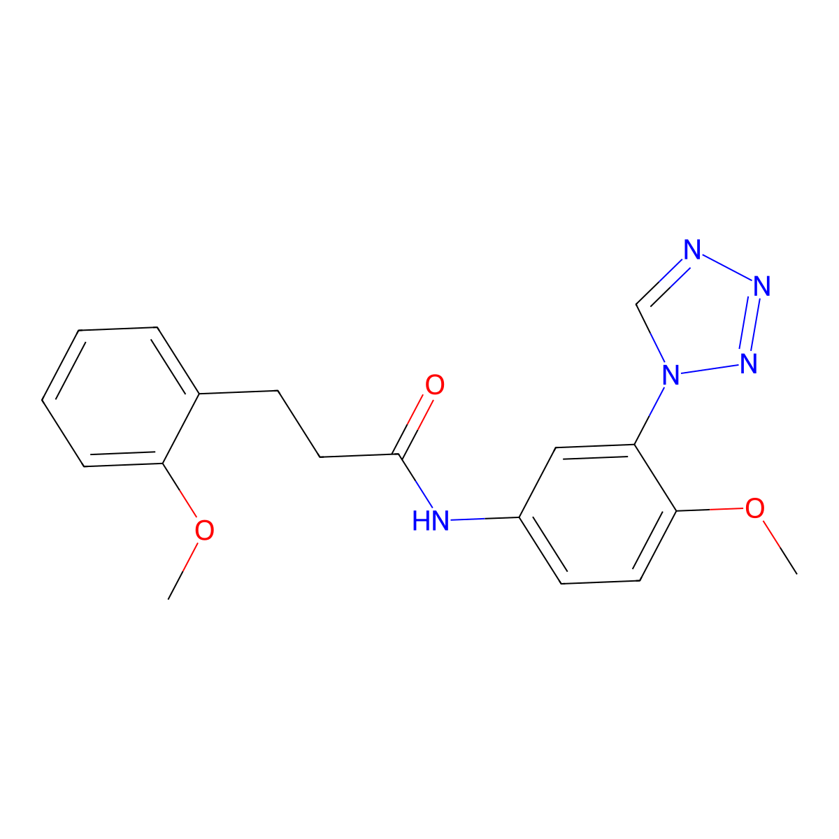 3-(2-methoxyphenyl)-N-[4-methoxy-3-(1H-tetrazol-1-yl)phenyl]propanamide molecular structure, CAS 1190301-90-6