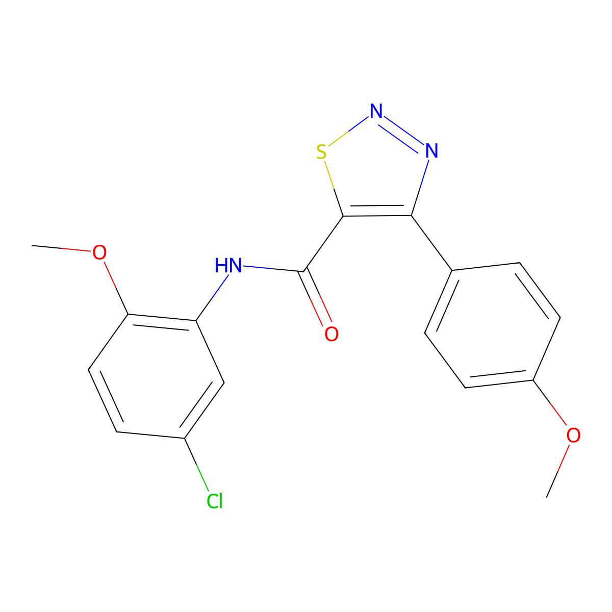 N-(5-chloro-2-methoxyphenyl)-4-(4-methoxyphenyl)-1,2,3-thiadiazole-5-carboxamide molecular structure, CAS 1190301-96-2
