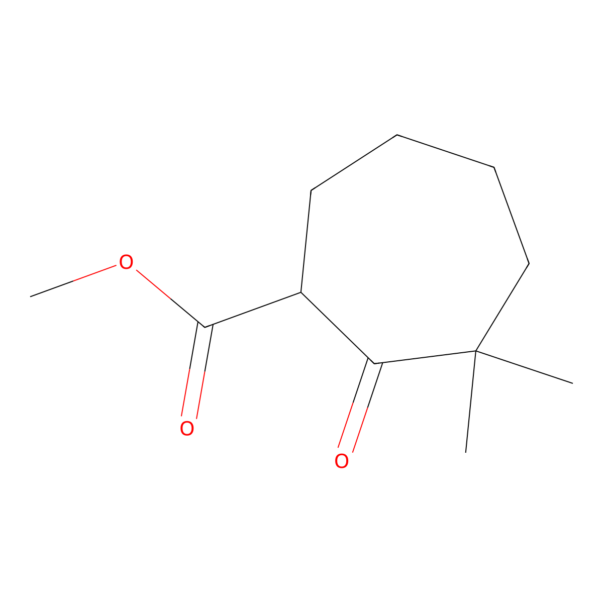 Methyl 3,3-dimethyl-2-oxocycloheptane-1-carboxylate molecular structure, CAS 1190305-65-7