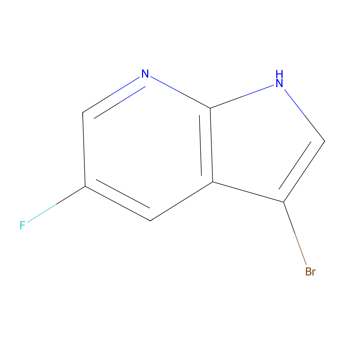 3-bromo-5-fluoro-1H-pyrrolo[2,3-b]pyridine molecular structure, CAS 1190309-71-7