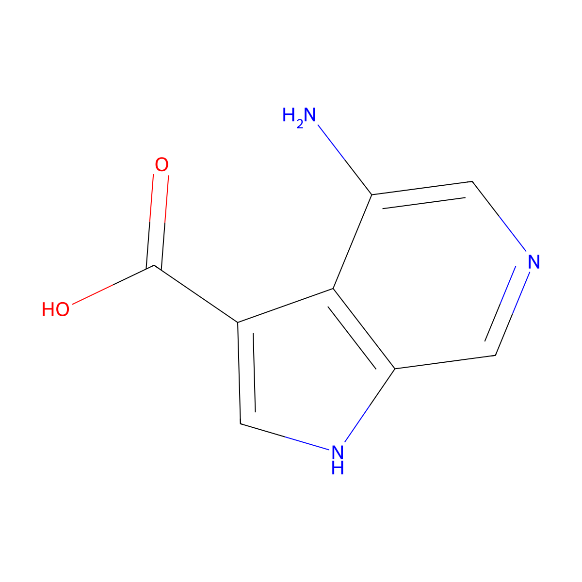 4-amino-1H-pyrrolo[2,3-c]pyridine-3-carboxylic acid molecular structure, CAS 1190309-73-9