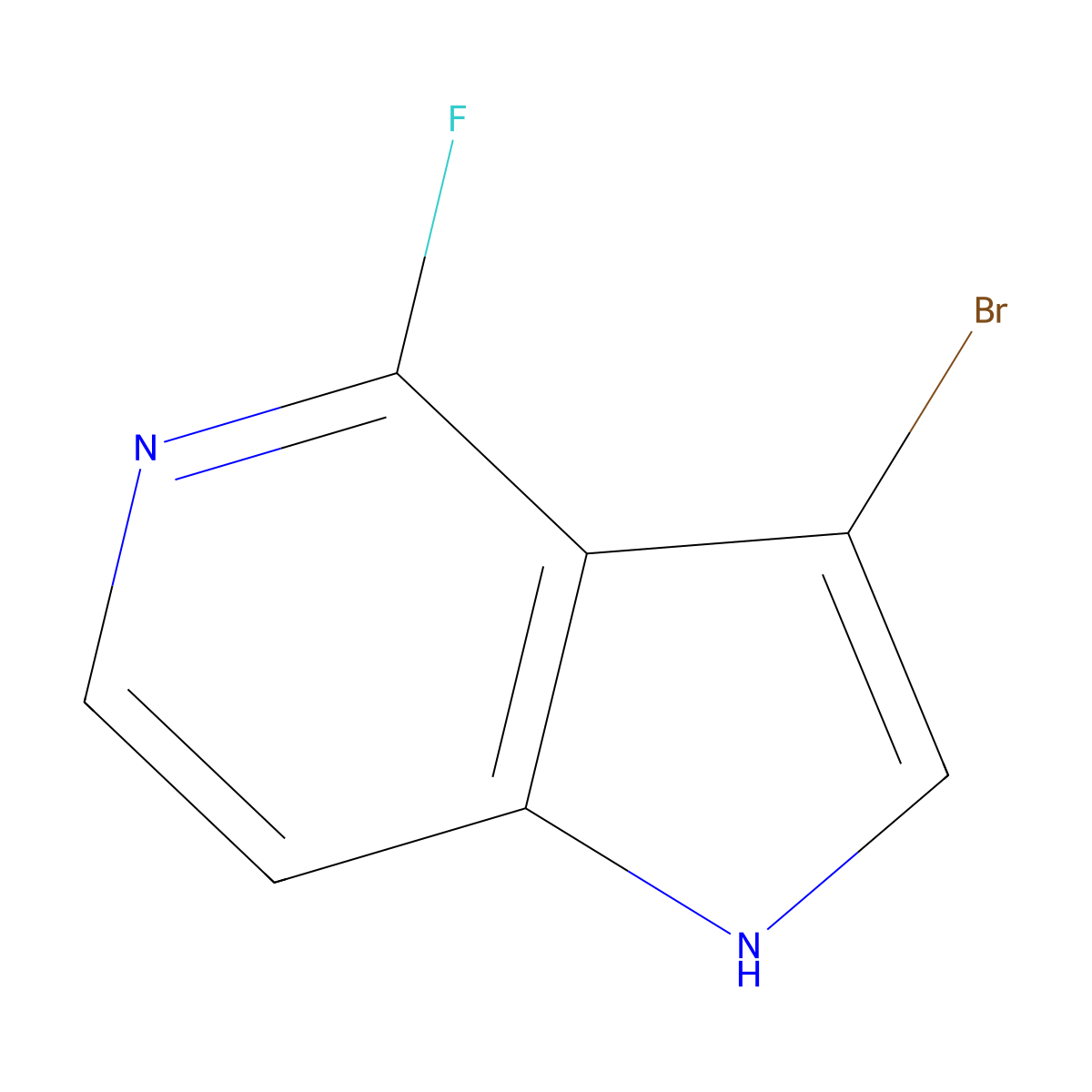 3-bromo-4-fluoro-1H-pyrrolo[3,2-c]pyridine molecular structure, CAS 1190309-75-1