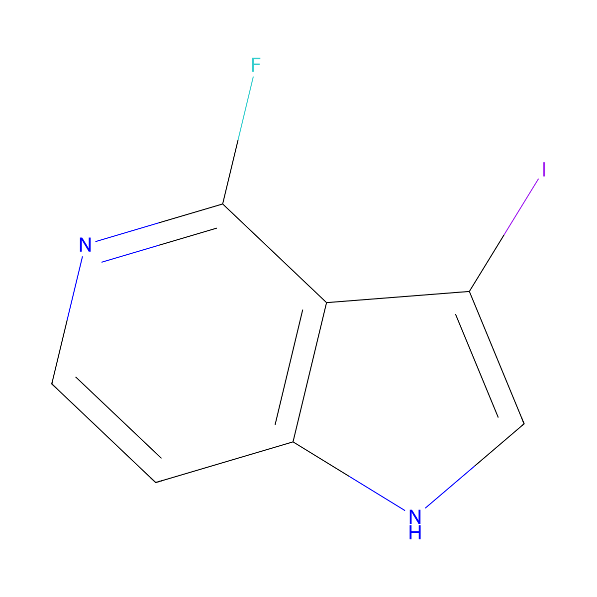 4-fluoro-3-iodo-1H-pyrrolo[3,2-c]pyridine molecular structure, CAS 1190309-79-5
