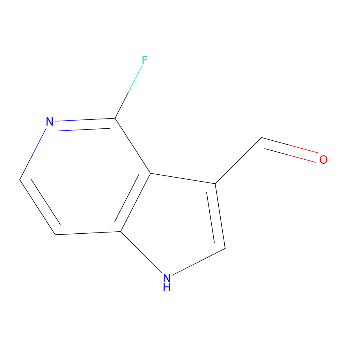 4-fluoro-1H-pyrrolo[3,2-c]pyridine-3-carbaldehyde molecular structure, CAS 1190309-82-0