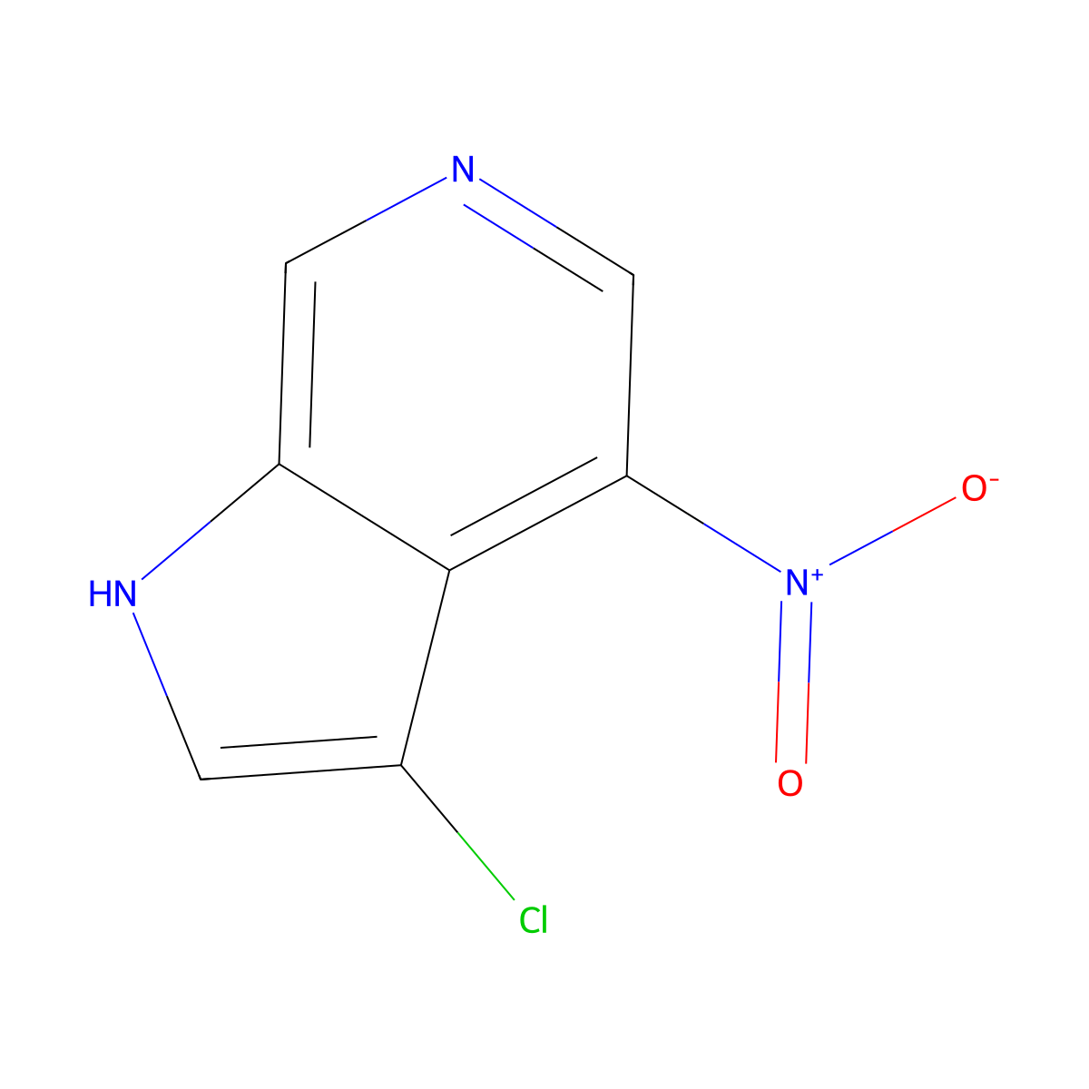 3-chloro-4-nitro-1H-pyrrolo[2,3-c]pyridine molecular structure, CAS 1190309-84-2