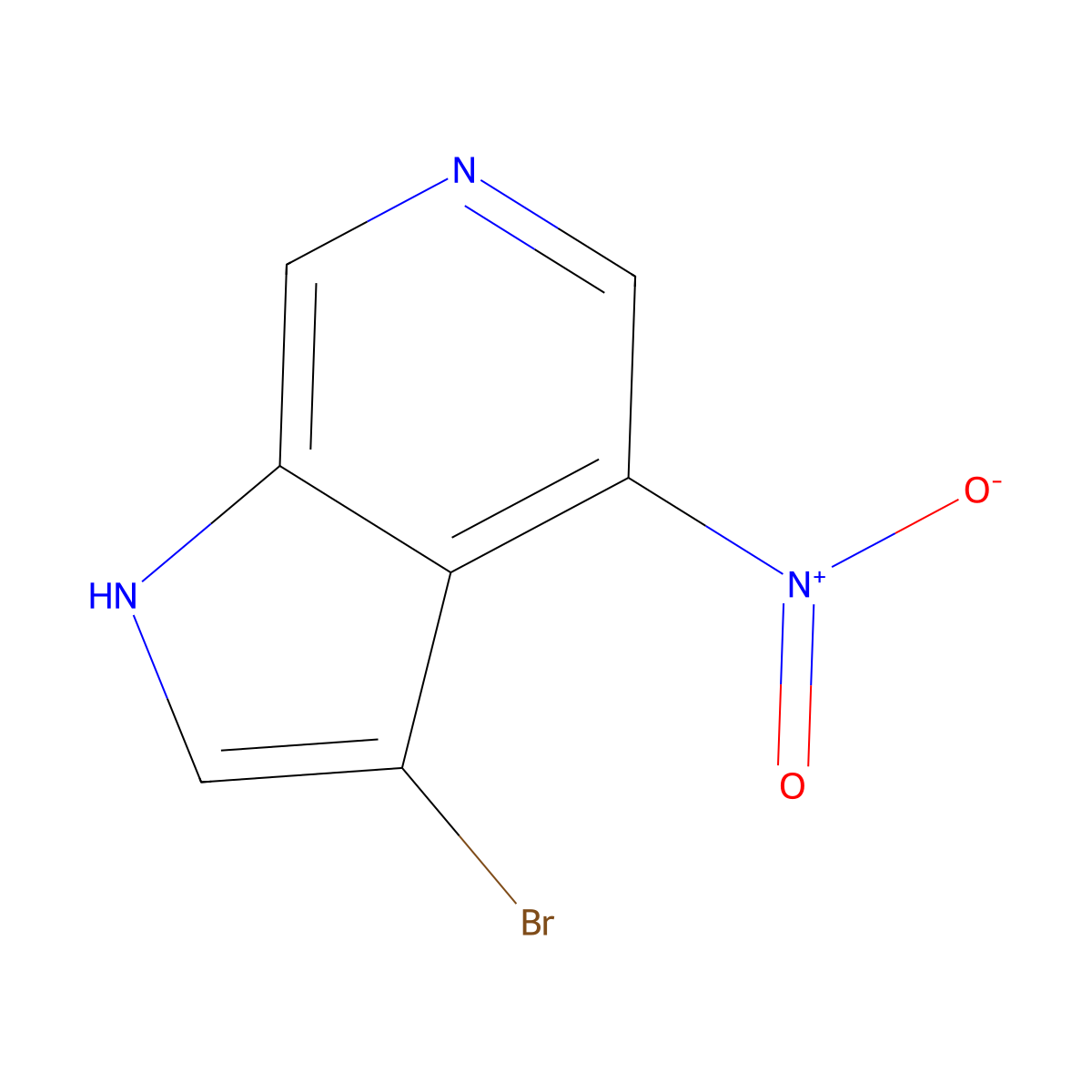 3-bromo-4-nitro-1H-pyrrolo[2,3-c]pyridine molecular structure, CAS 1190309-86-4