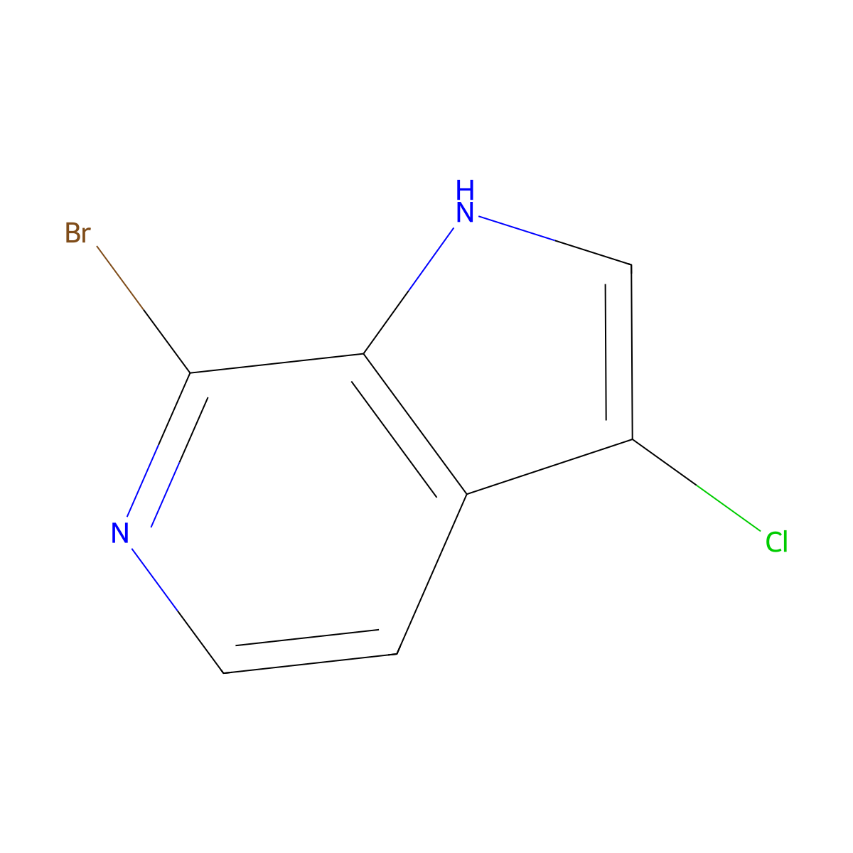 7-bromo-3-chloro-1H-pyrrolo[2,3-c]pyridine molecular structure, CAS 1190309-88-6