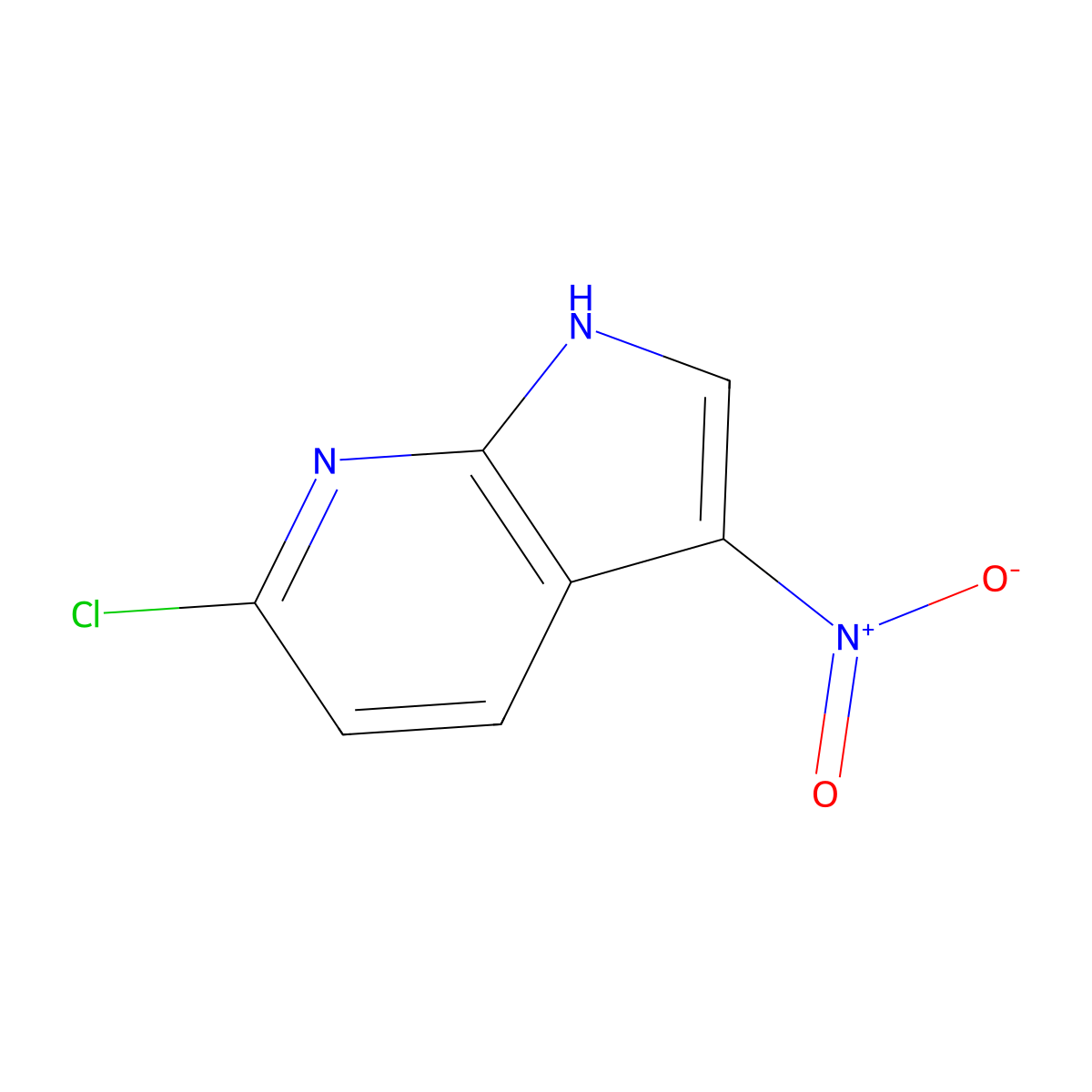 6-Chloro-3-nitro-1H-pyrrolo[2,3-b]pyridine molecular structure, CAS 1190309-92-2