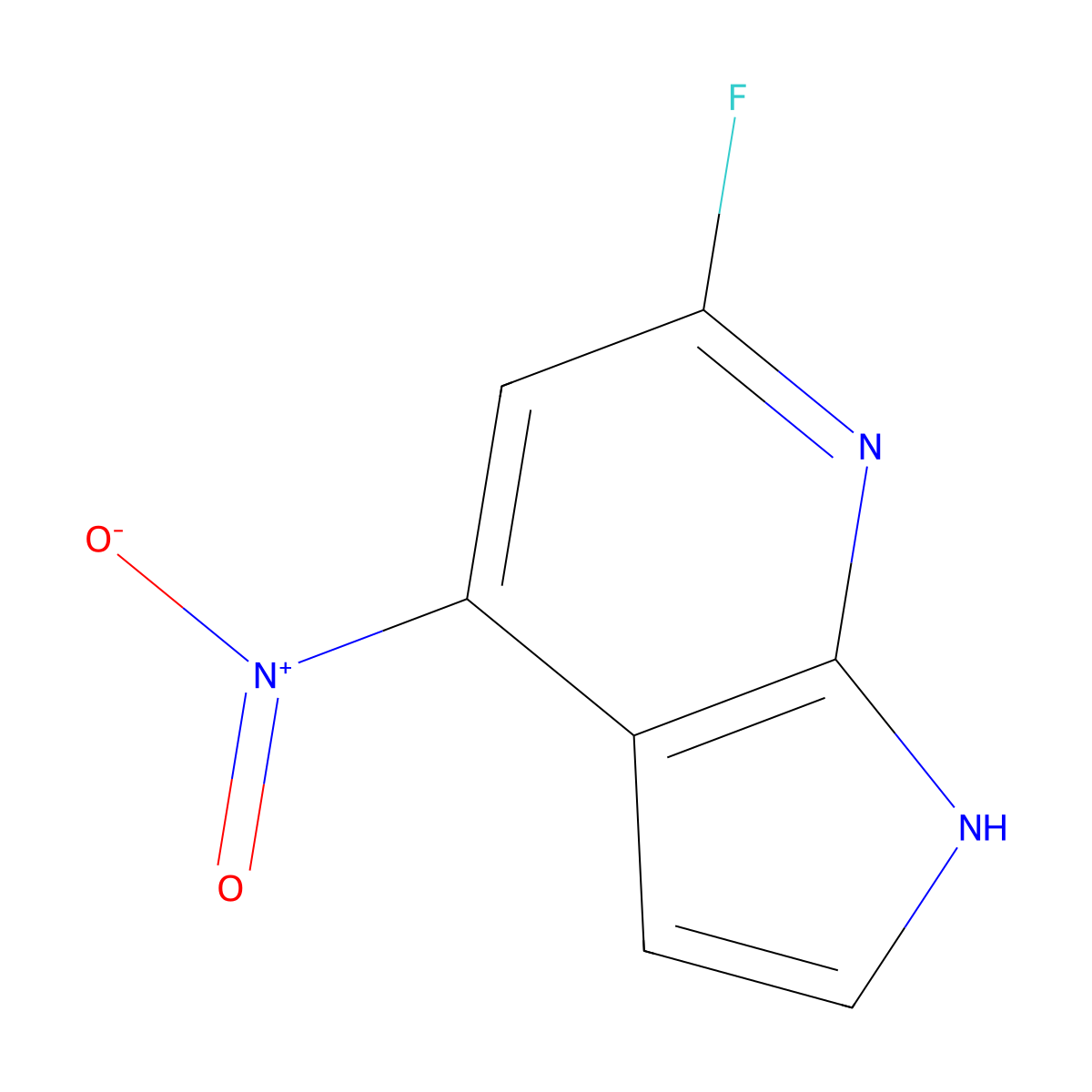 6-fluoro-4-nitro-1H-pyrrolo[2,3-b]pyridine molecular structure, CAS 1190309-95-5