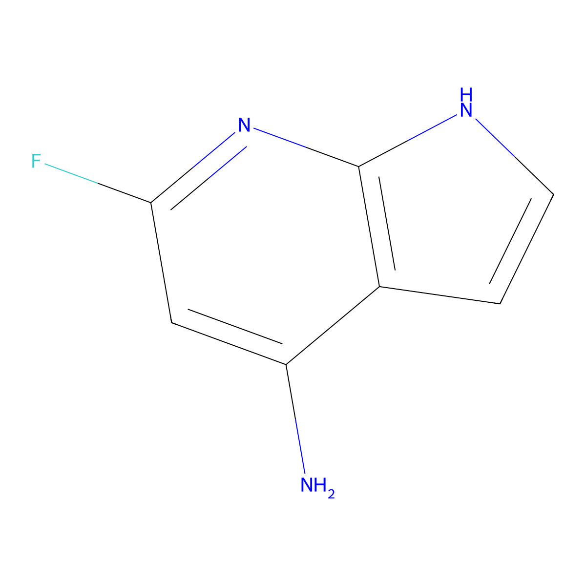 6-fluoro-1H-pyrrolo[2,3-b]pyridin-4-amine molecular structure, CAS 1190309-99-9