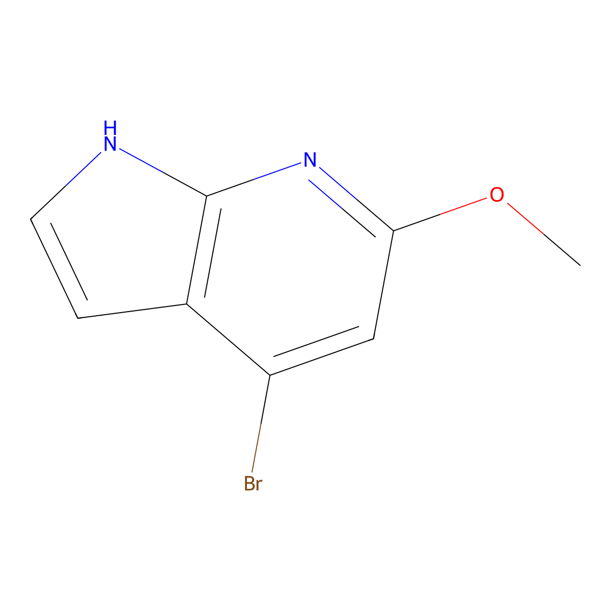 4-bromo-6-methoxy-1H-pyrrolo[2,3-b]pyridine molecular structure, CAS 1190310-00-9