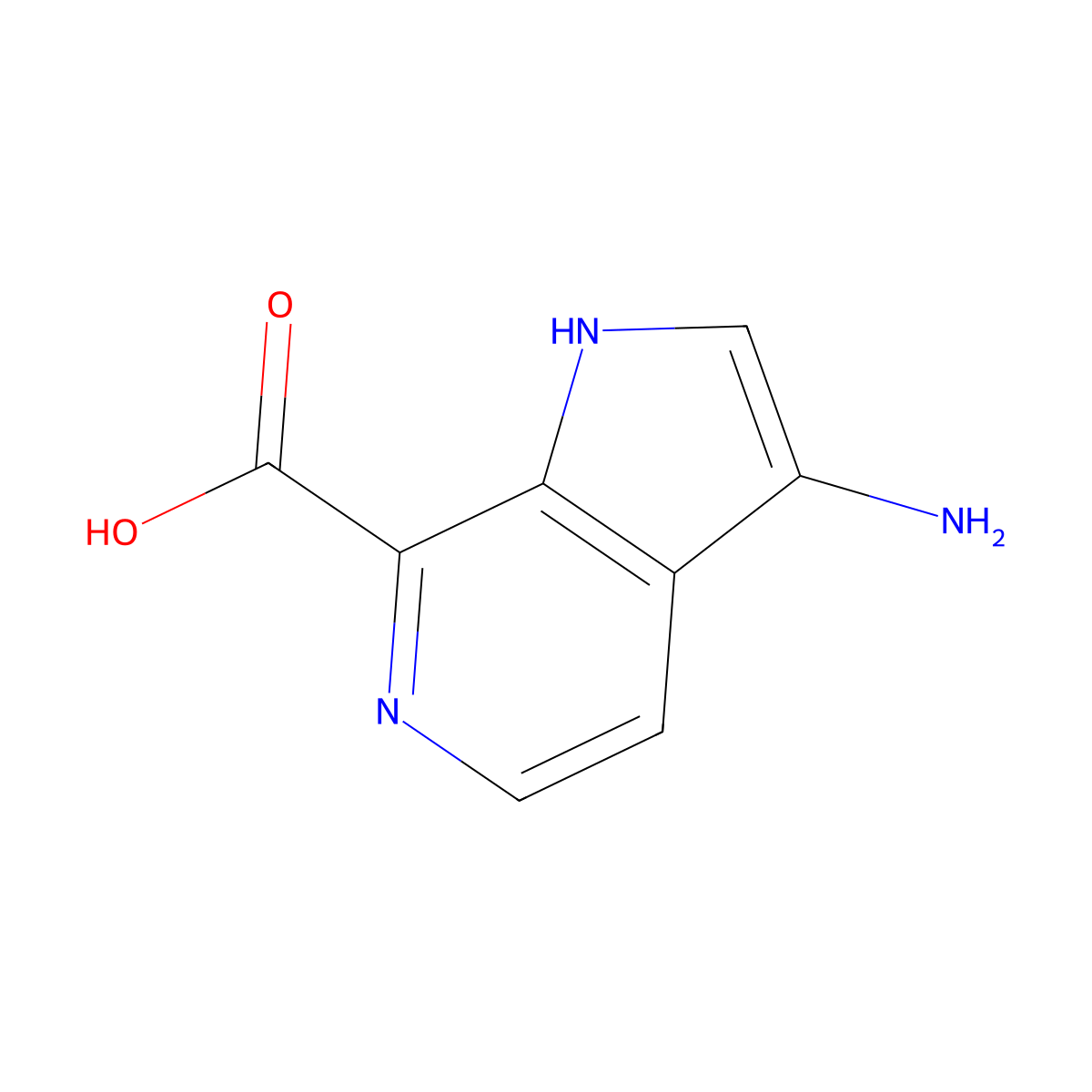 3-amino-1H-pyrrolo[2,3-c]pyridine-7-carboxylic acid molecular structure, CAS 1190310-11-2