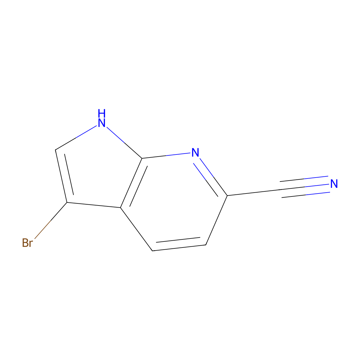 3-bromo-1H-pyrrolo[2,3-b]pyridine-6-carbonitrile molecular structure, CAS 1190310-14-5