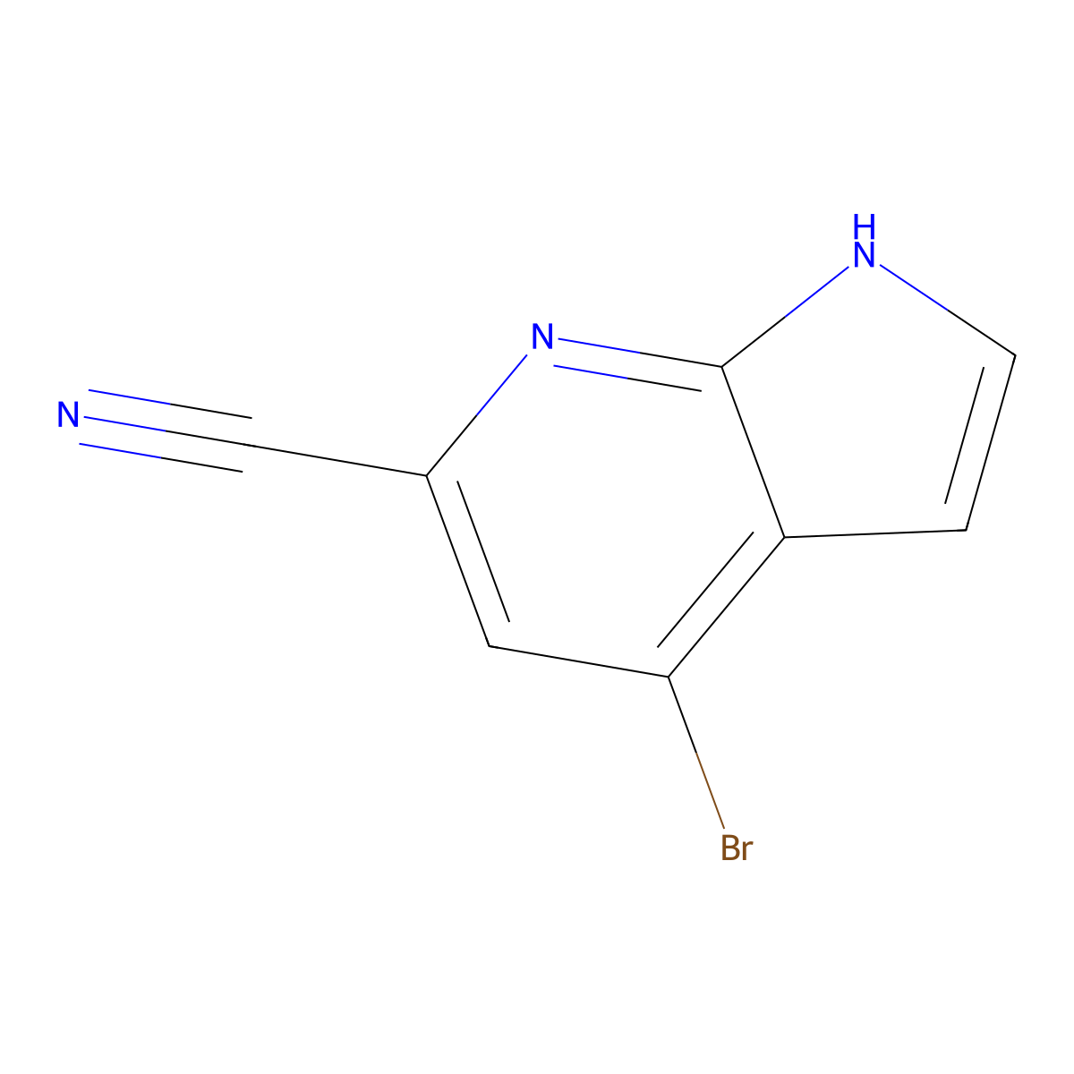 4-bromo-1H-pyrrolo[2,3-b]pyridine-6-carbonitrile molecular structure, CAS 1190310-18-9