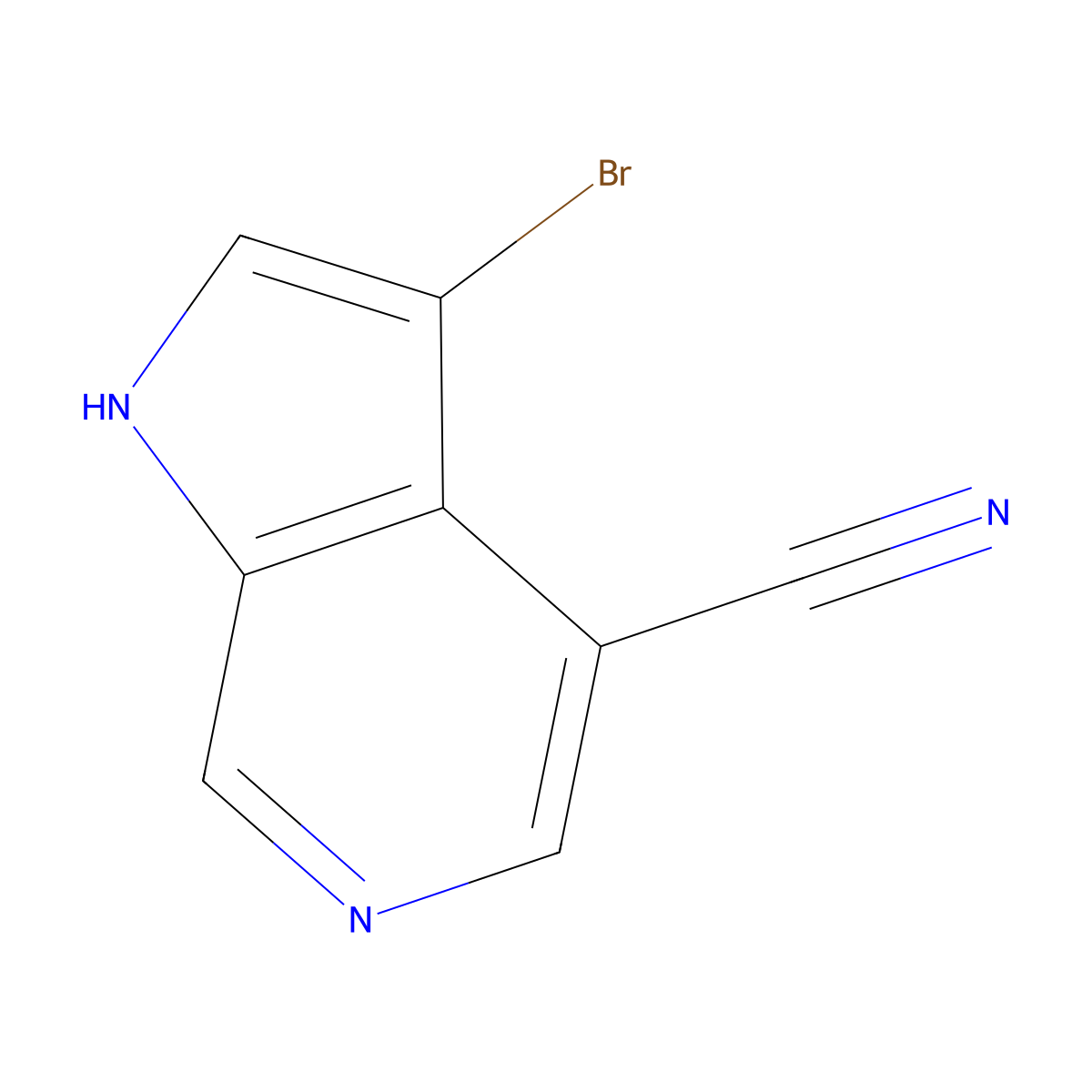 3-bromo-1H-pyrrolo[2,3-c]pyridine-4-carbonitrile molecular structure, CAS 1190310-21-4