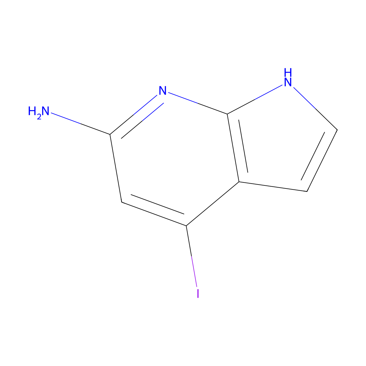 4-Iodo-1H-pyrrolo[2,3-b]pyridin-6-amine molecular structure, CAS 1190310-30-5