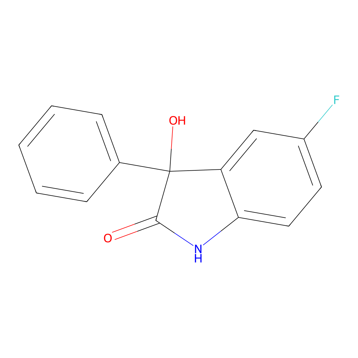 5-Fluoro-1,3-dihydro-3-hydroxy-3-phenyl-2H-indol-2-one molecular structure, CAS 1190310-35-0