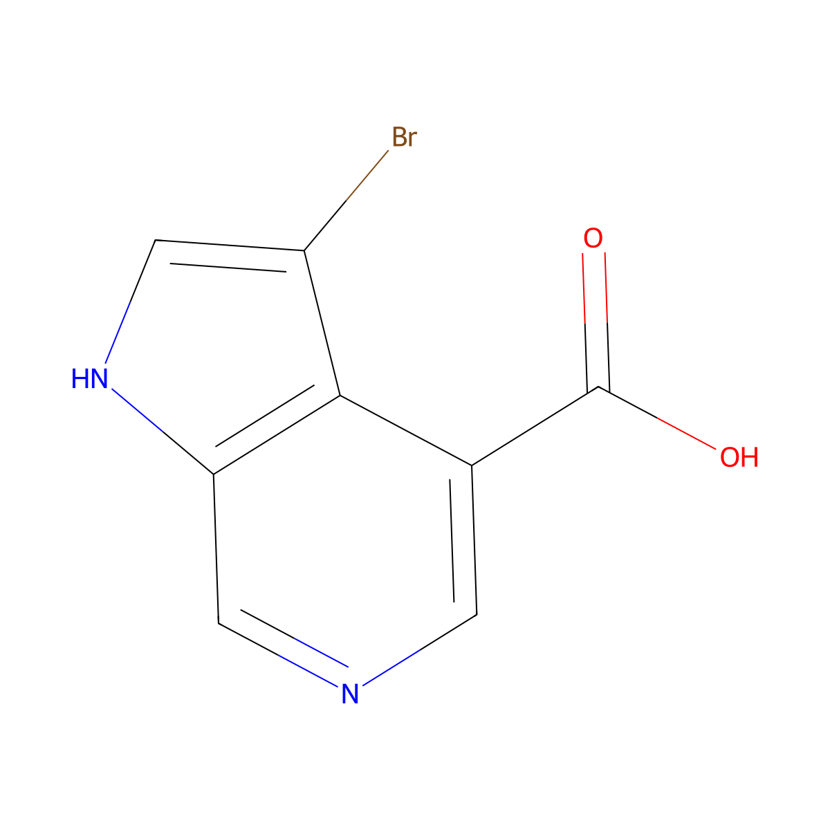 3-bromo-1H-pyrrolo[2,3-c]pyridine-4-carboxylic acid molecular structure, CAS 1190310-40-7
